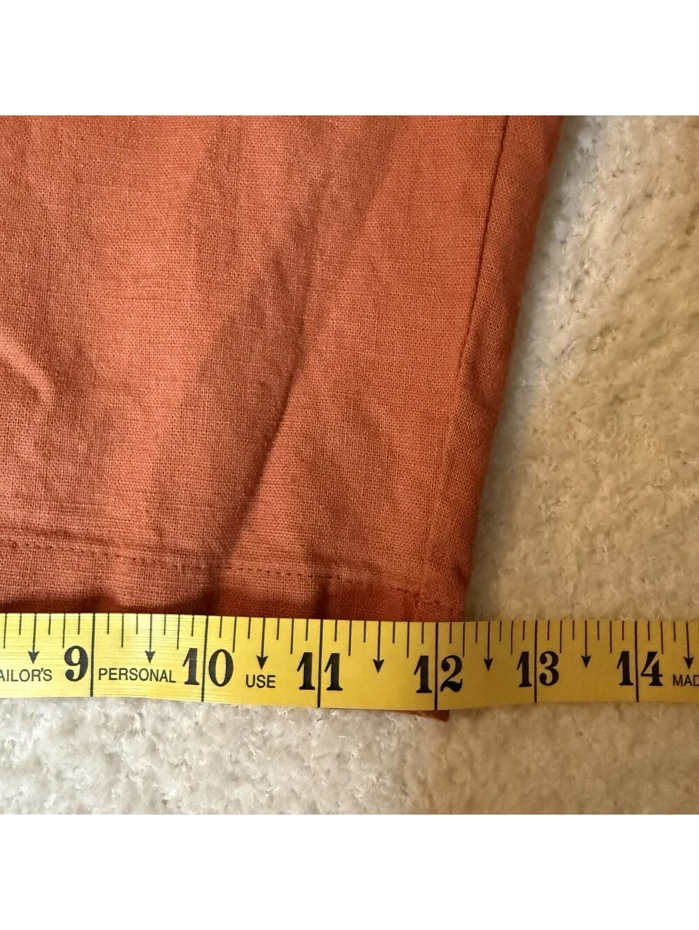 American Tall Men’s Linen Blend Shorts Orange 40XT Casual Flat Front